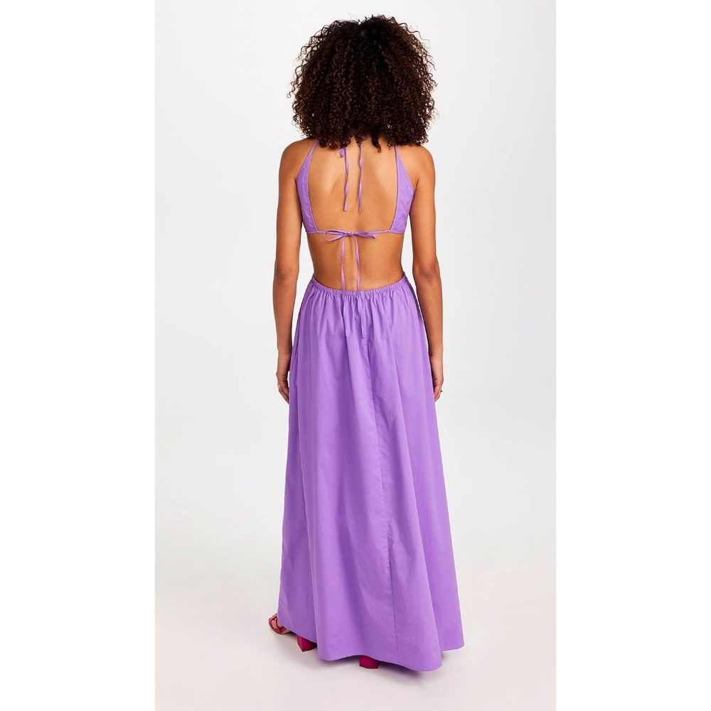 STAUD Myla Amethyst Cut Out Cotton Poplin Maxi Dress - Picture 15 of 15